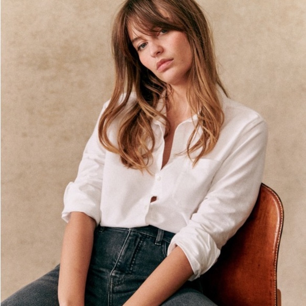 Sezane Tomboy Shirt in White
